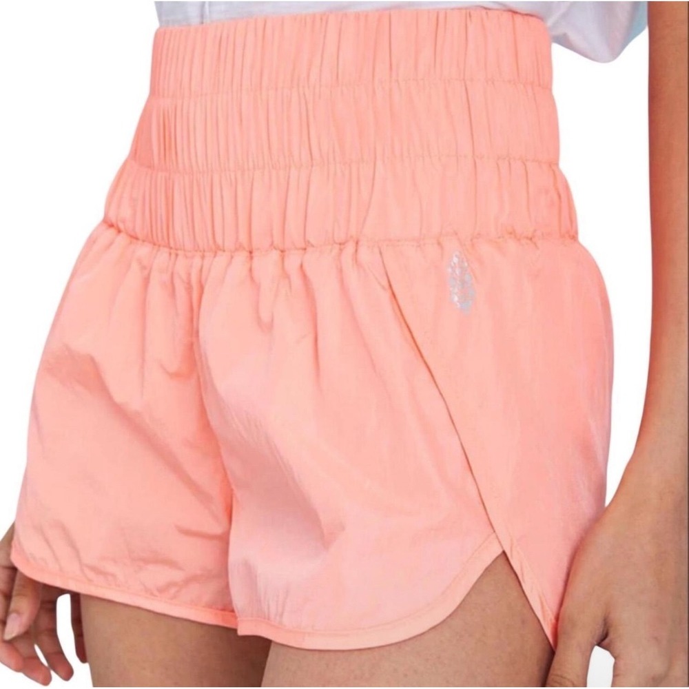 Free People Movement The Way Home High Rise Shorts Peach/Pink Small Stretch - Picture 12 of 14